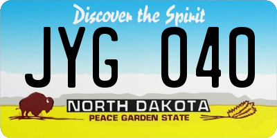 ND license plate JYG040