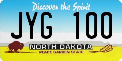 ND license plate JYG100
