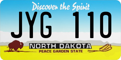 ND license plate JYG110