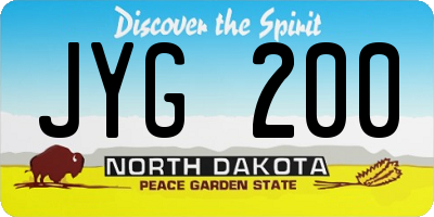 ND license plate JYG200