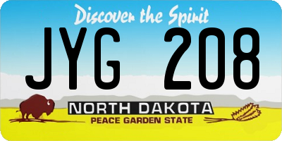 ND license plate JYG208
