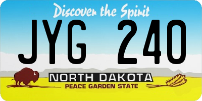 ND license plate JYG240