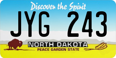ND license plate JYG243
