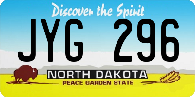 ND license plate JYG296