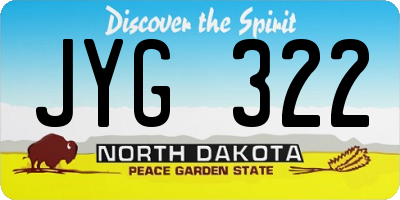 ND license plate JYG322