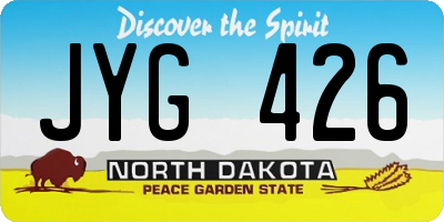 ND license plate JYG426