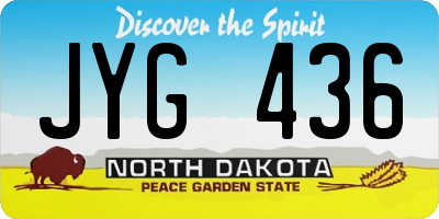 ND license plate JYG436