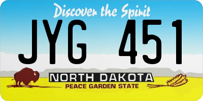 ND license plate JYG451
