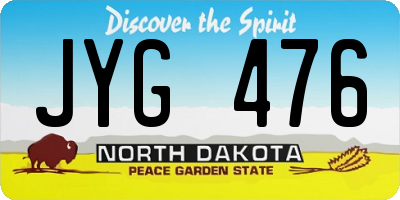 ND license plate JYG476