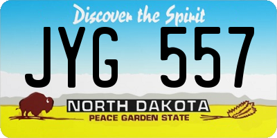 ND license plate JYG557