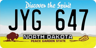 ND license plate JYG647