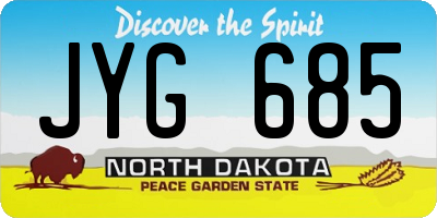 ND license plate JYG685