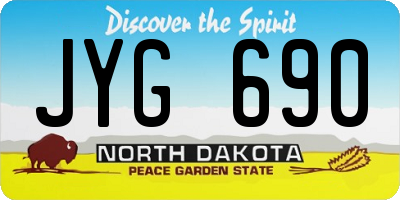 ND license plate JYG690