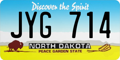 ND license plate JYG714