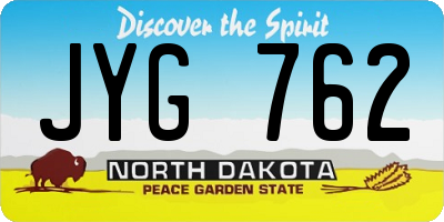 ND license plate JYG762