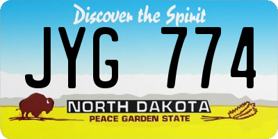 ND license plate JYG774