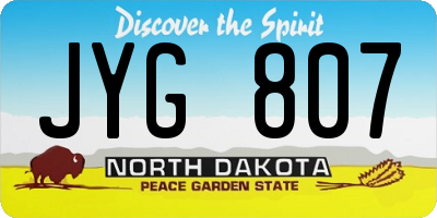 ND license plate JYG807