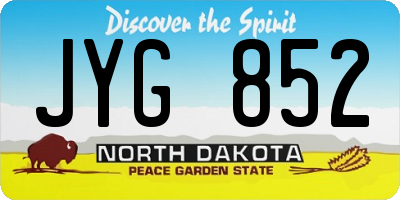 ND license plate JYG852