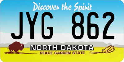 ND license plate JYG862