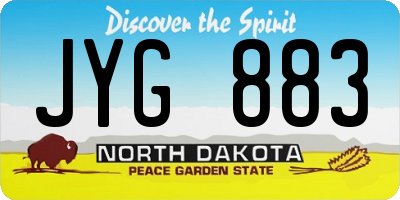 ND license plate JYG883