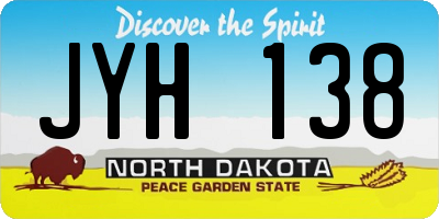 ND license plate JYH138