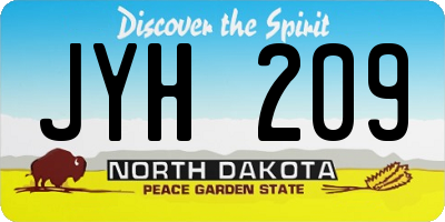 ND license plate JYH209