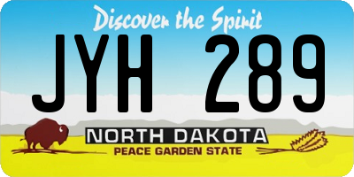 ND license plate JYH289