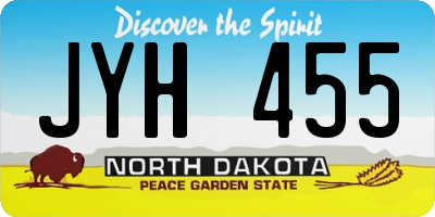 ND license plate JYH455
