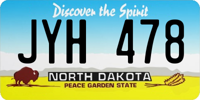 ND license plate JYH478
