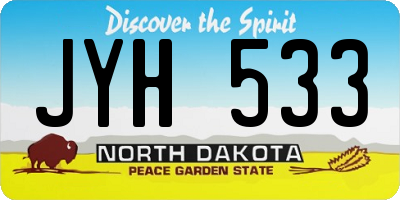 ND license plate JYH533