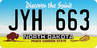 ND license plate JYH663