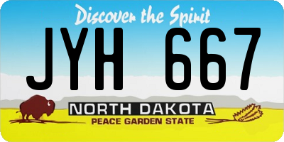 ND license plate JYH667