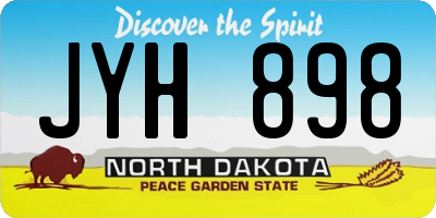 ND license plate JYH898