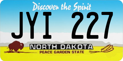 ND license plate JYI227