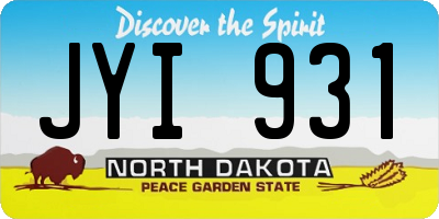 ND license plate JYI931