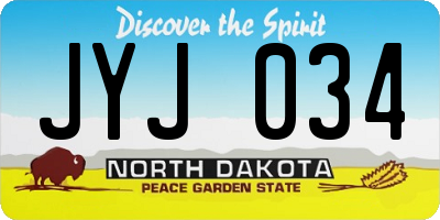 ND license plate JYJ034