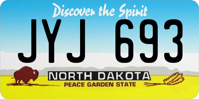 ND license plate JYJ693