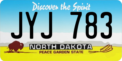 ND license plate JYJ783