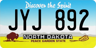 ND license plate JYJ892