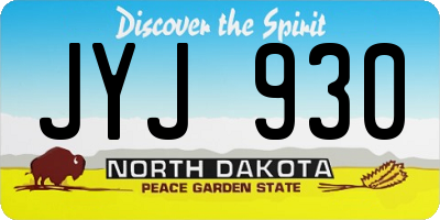 ND license plate JYJ930