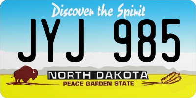 ND license plate JYJ985