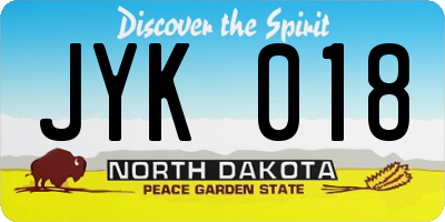 ND license plate JYK018