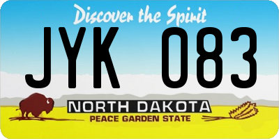 ND license plate JYK083