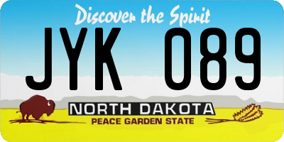 ND license plate JYK089