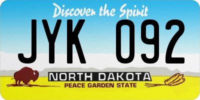 ND license plate JYK092
