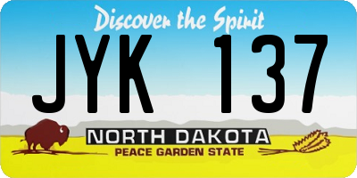 ND license plate JYK137