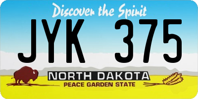 ND license plate JYK375