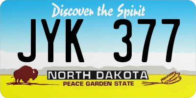 ND license plate JYK377