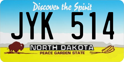ND license plate JYK514