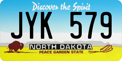 ND license plate JYK579
